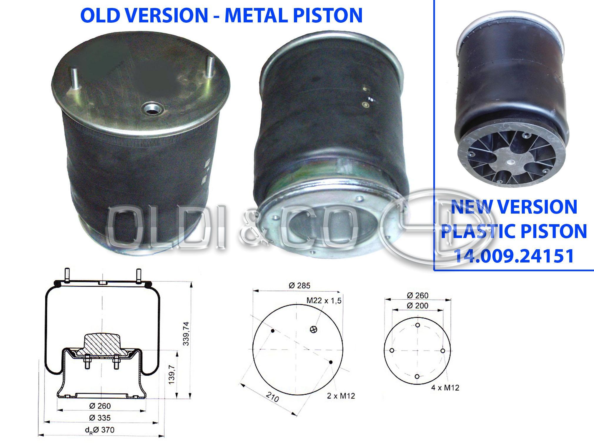 14.009.10876 Suspension parts → Air spring (with flange)