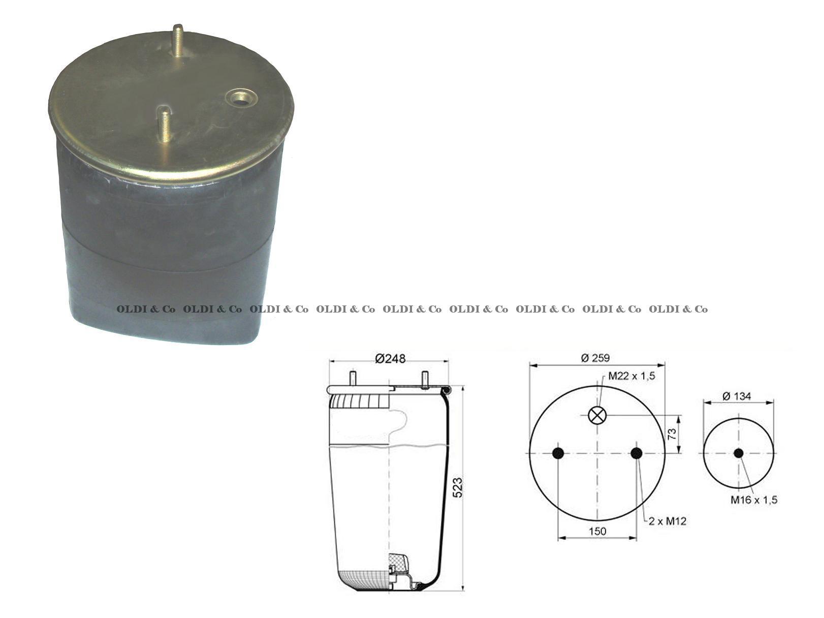 14.010.14233 Airsprings → Air spring (without flange)