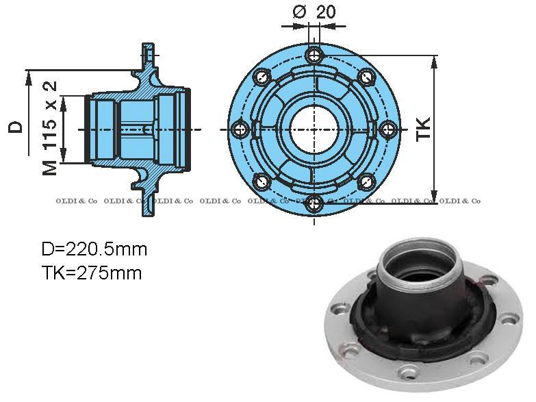 34.062.19337 Suspension parts → Hub without bearings