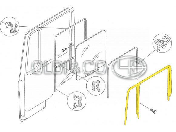 07.152.25899 Cabin parts → Door window scraper strip