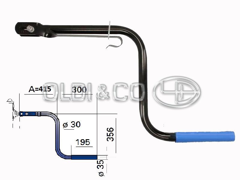 26.056.27102 Body/truck → Crank handle for landing gears