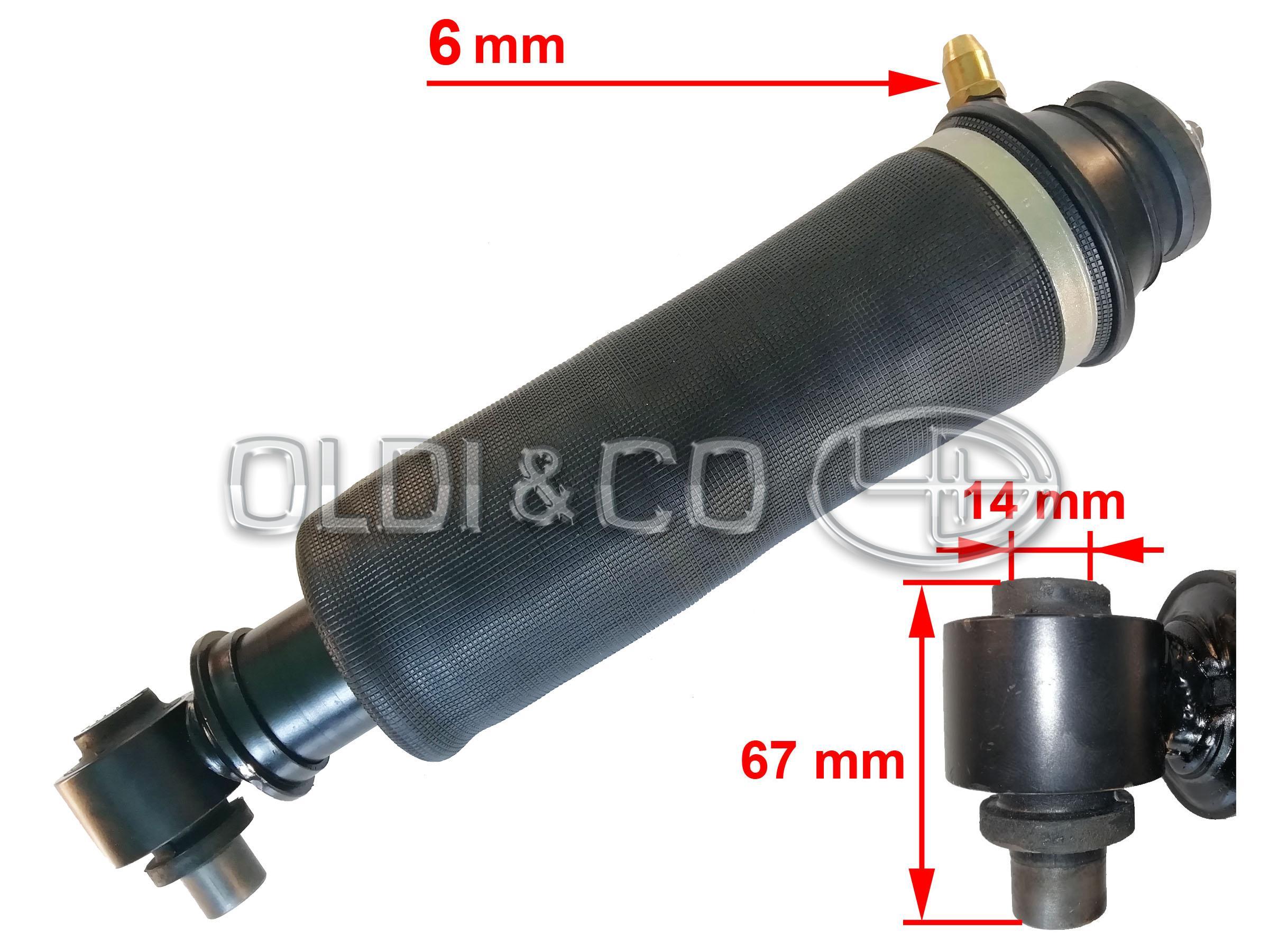 07.065.27212 Shock absorbers → Cab shock absorber w/ air bellow
