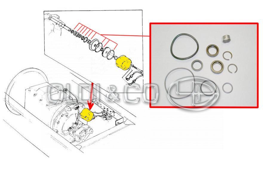 32.033.09029 Sealing rings / oil seals → Range cylinder repair kit