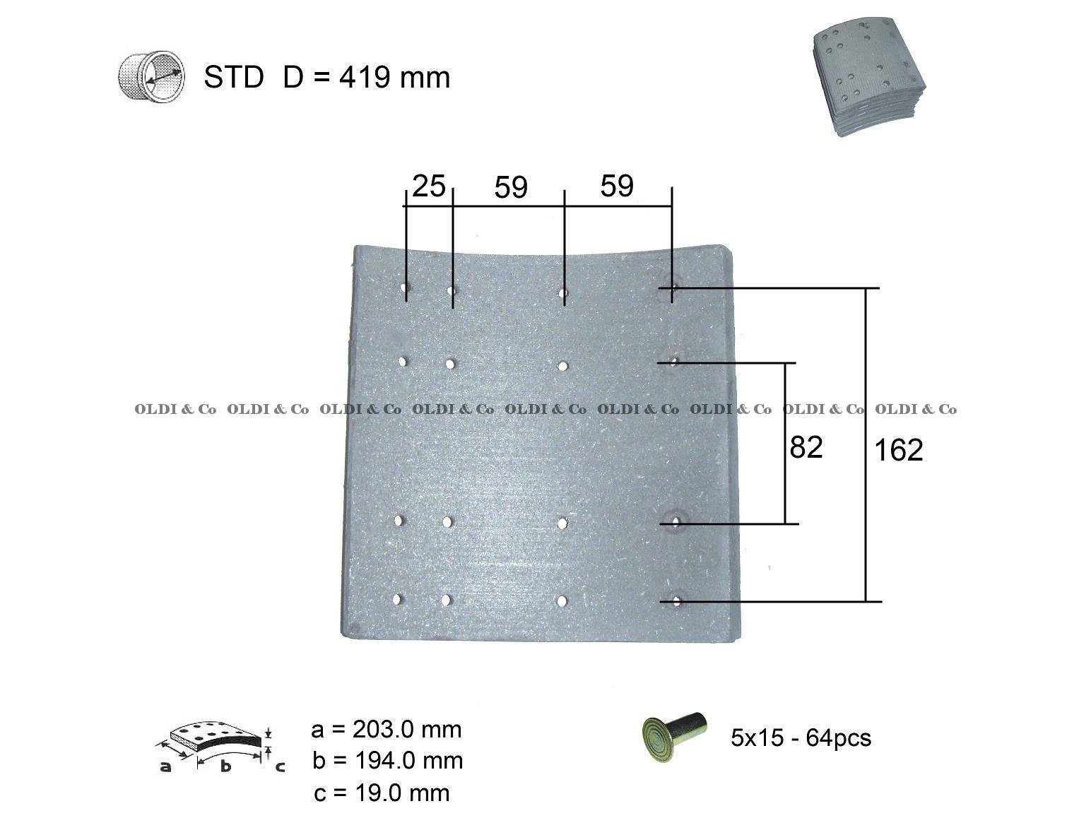 11.037.13376 Детали тормозной системы → Комплект накладок на барабанные тормоза