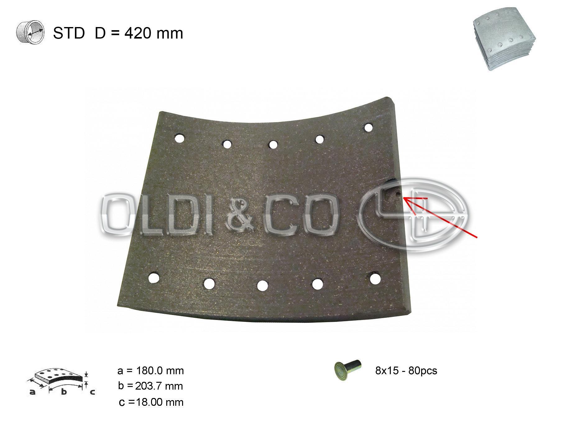 11.037.21780 Bremžu sistēmas detaļas → Bremžu uzliku komplekts