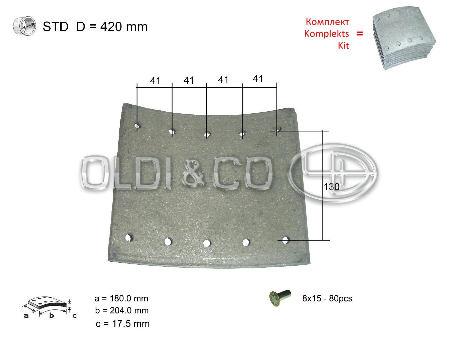 11.037.23454 Bremžu sistēmas detaļas → Bremžu uzliku komplekts