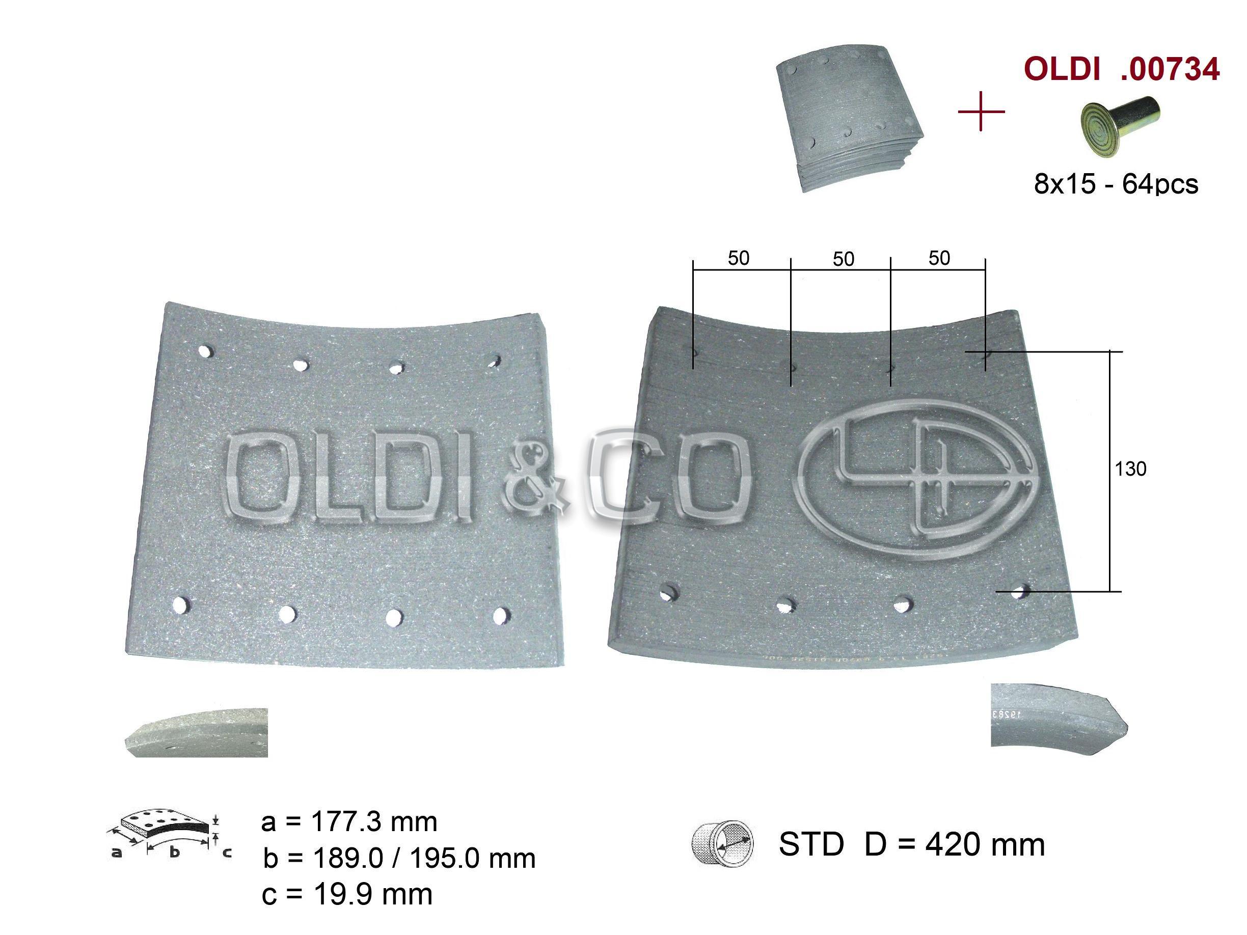 11.037.23462 Детали тормозной системы → Комплект накладок на барабанные тормоза