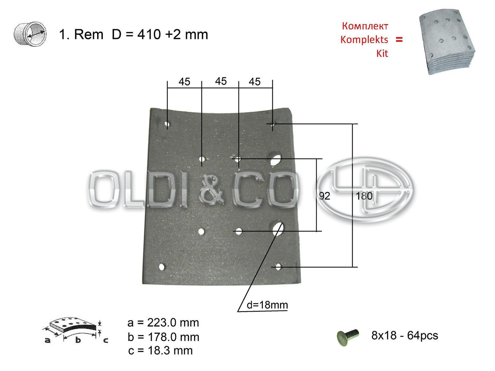 11.037.23470 Brake system → Brake lining kit