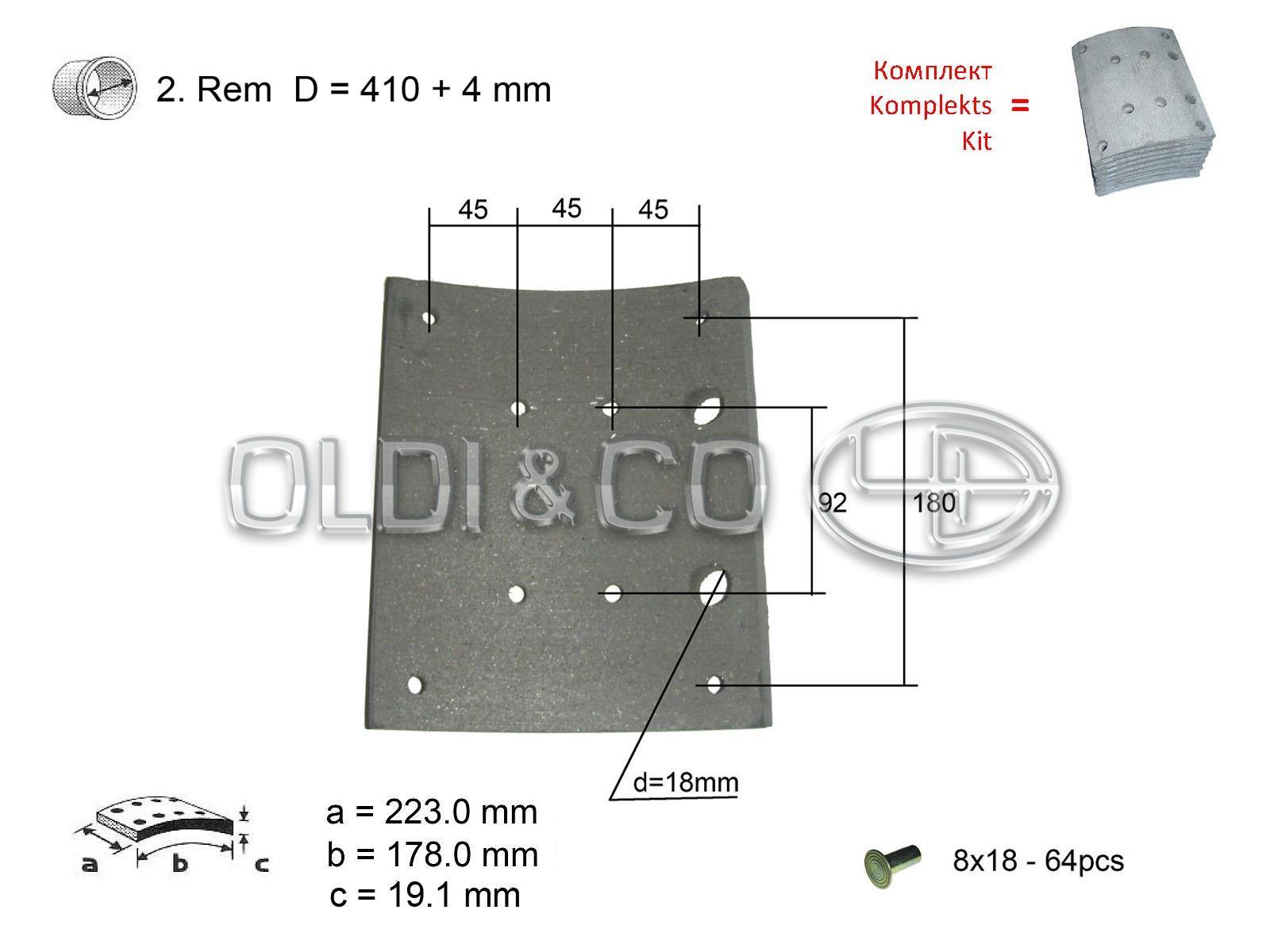 11.037.23471 Brake system → Brake lining kit