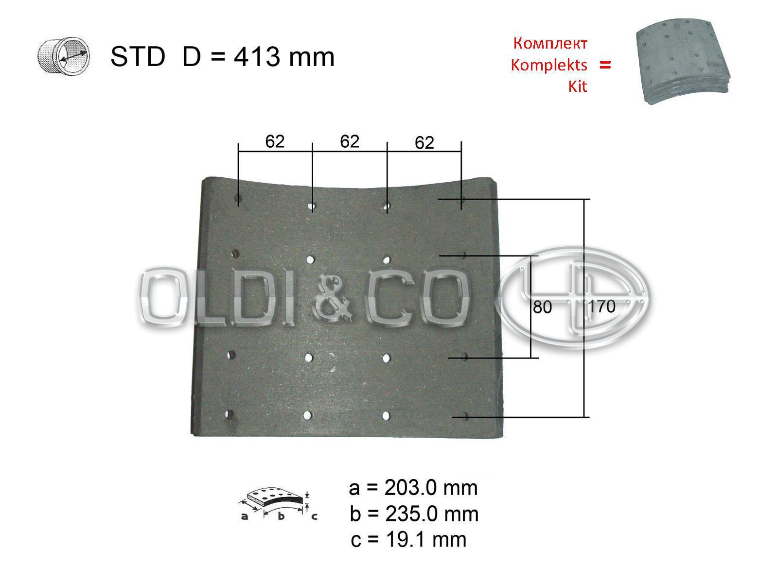 11.037.23475 Bremžu sistēmas detaļas → Bremžu uzliku komplekts