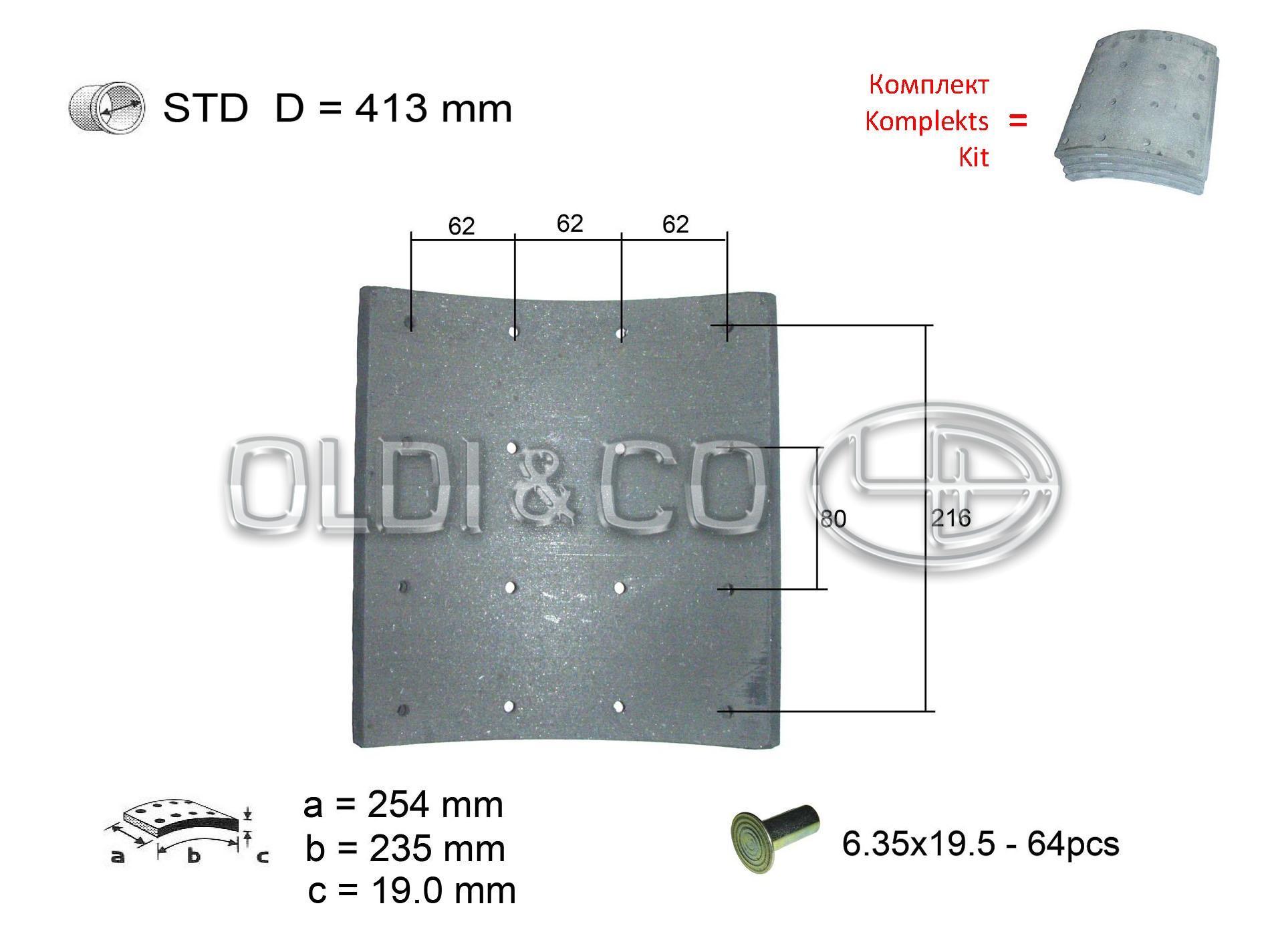 11.037.23478 Bremžu sistēmas detaļas → Bremžu uzliku komplekts