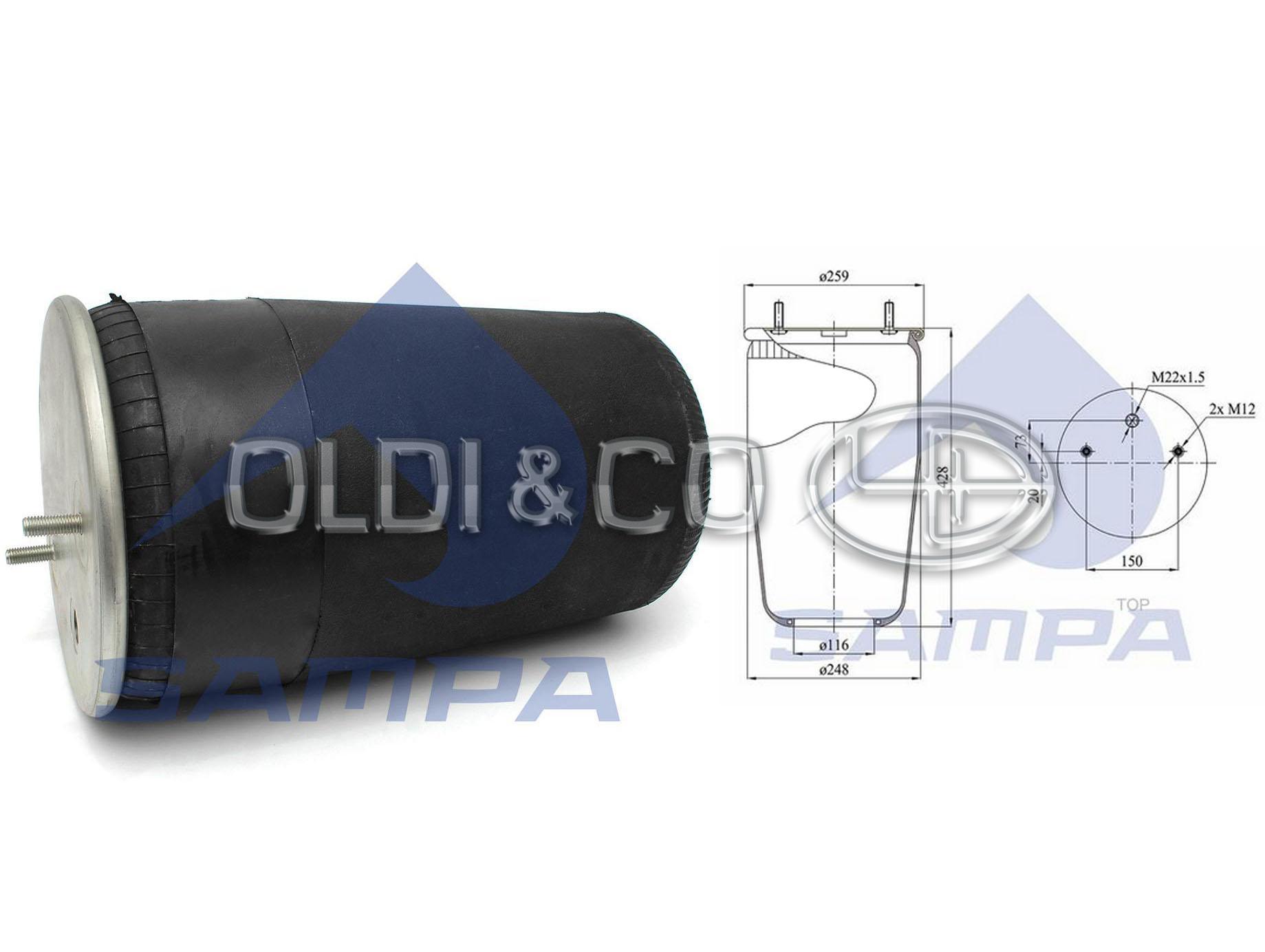 14.010.30197 Airsprings → Air spring (without flange)