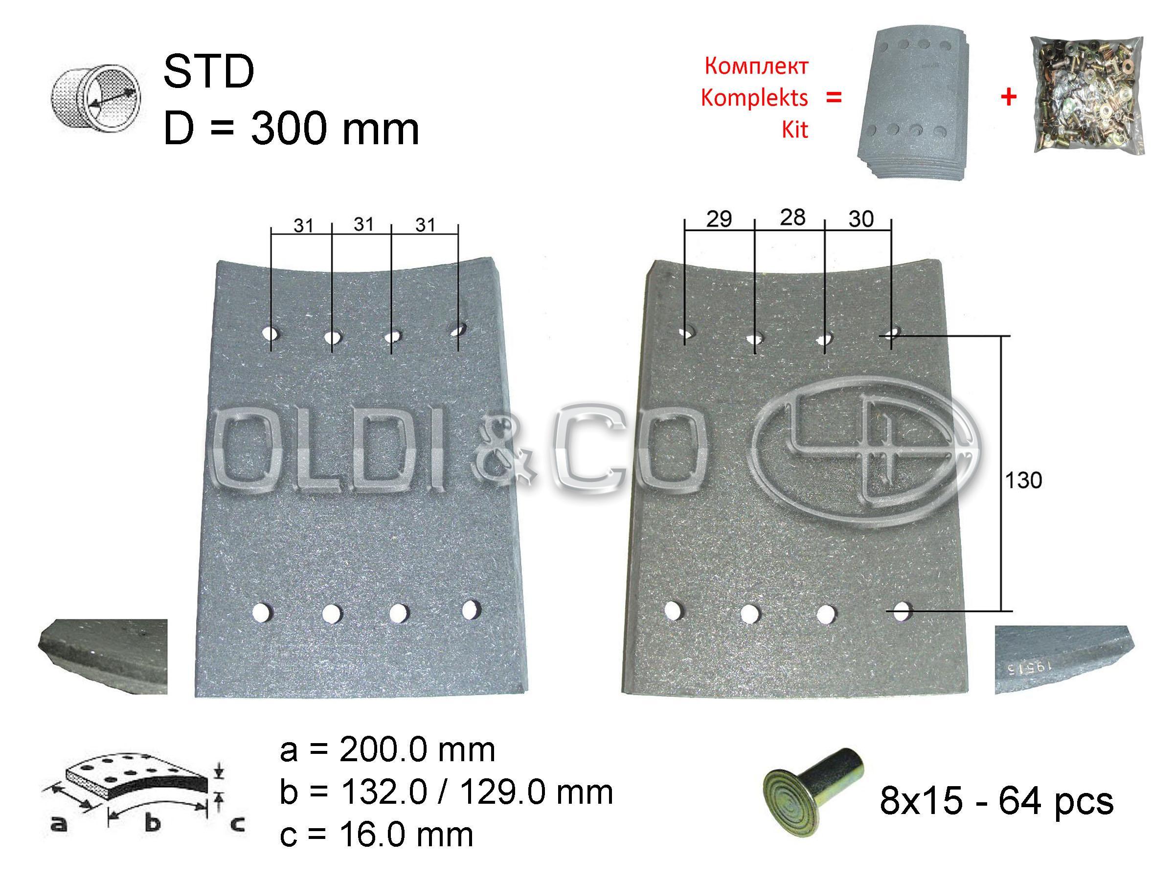 11.037.04627 Bremžu sistēmas detaļas → Bremžu uzliku komplekts
