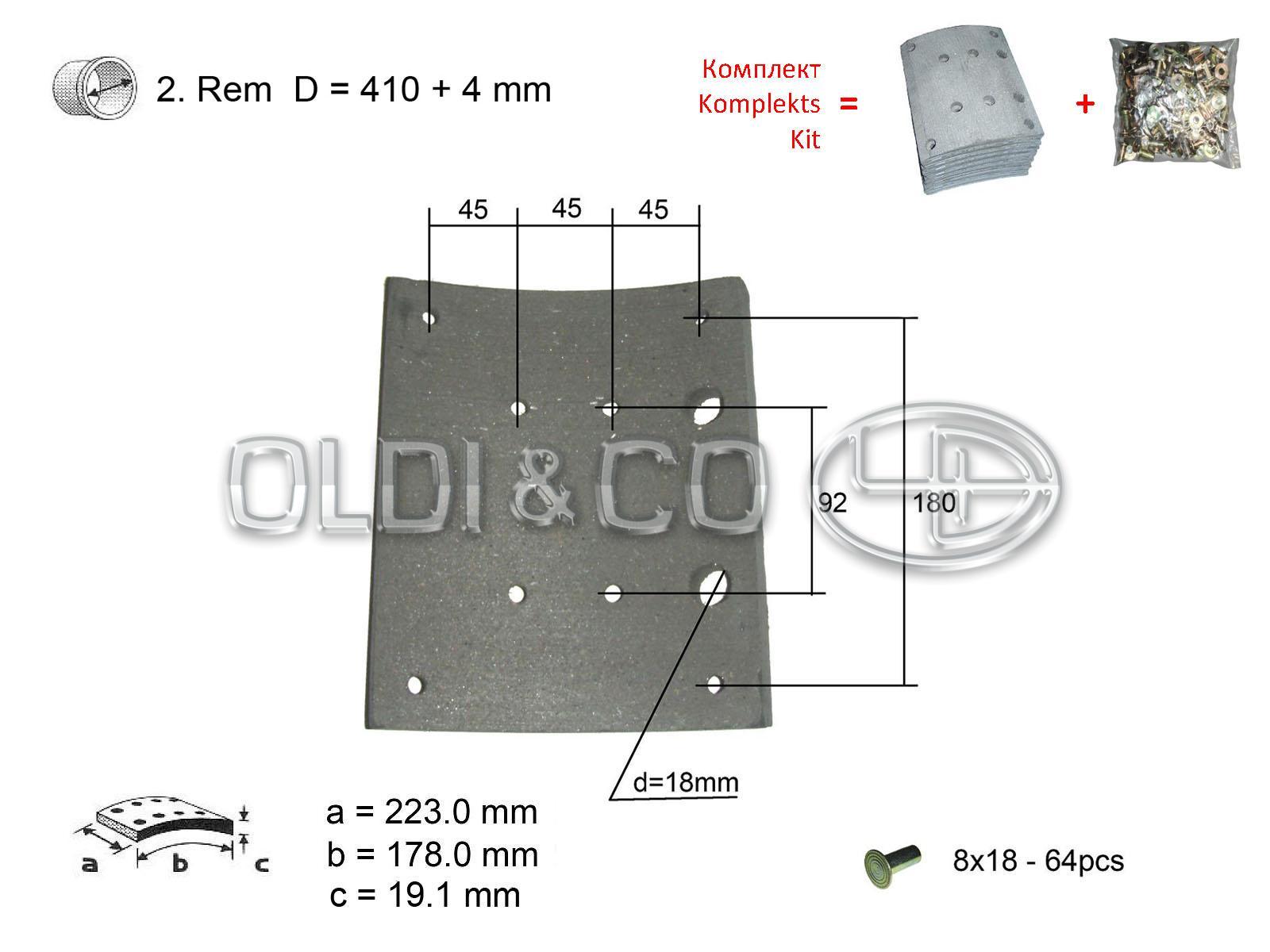11.037.09438 Brake system → Brake lining kit