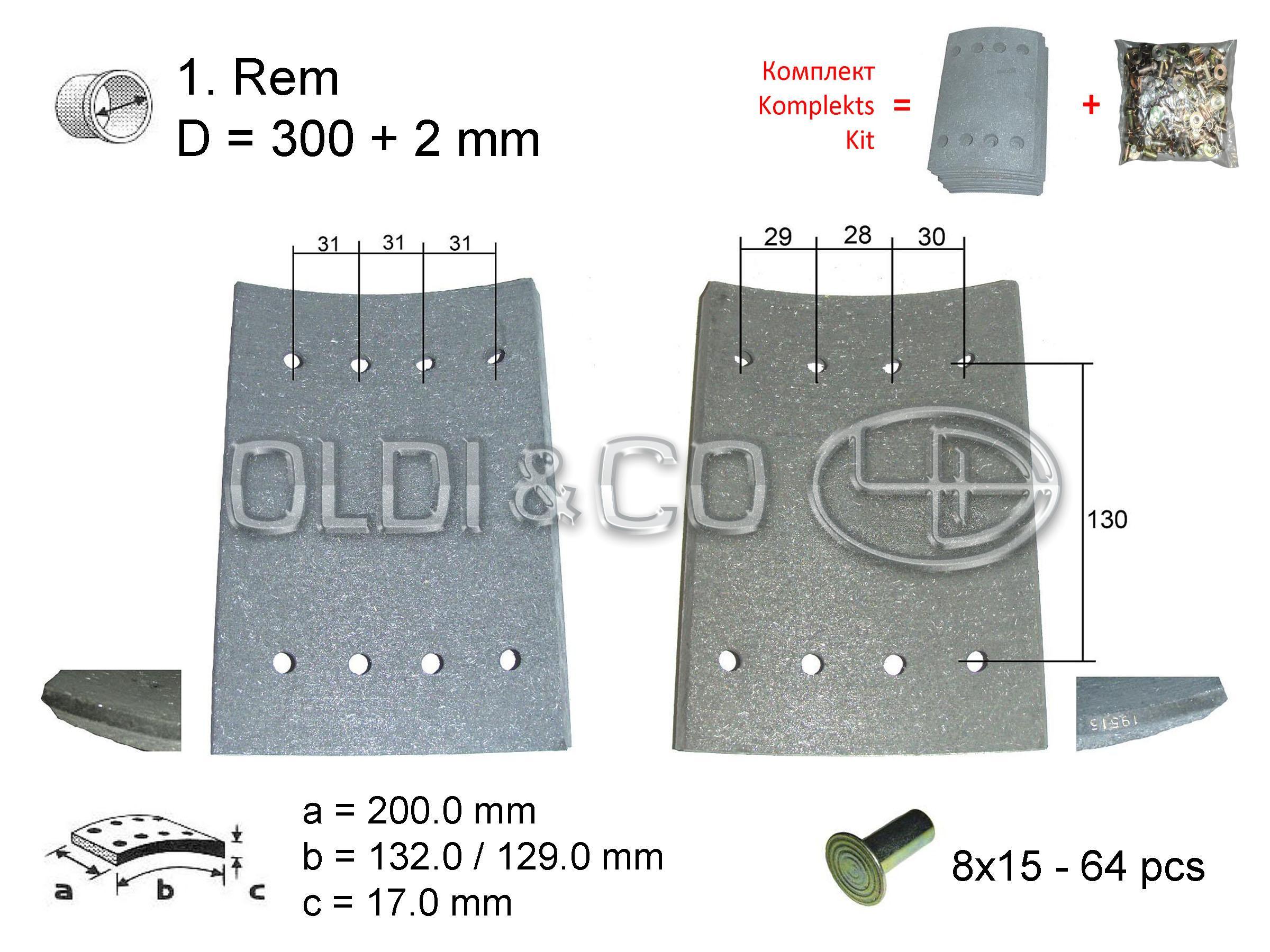 11.037.09802 Bremžu sistēmas detaļas → Bremžu uzliku komplekts