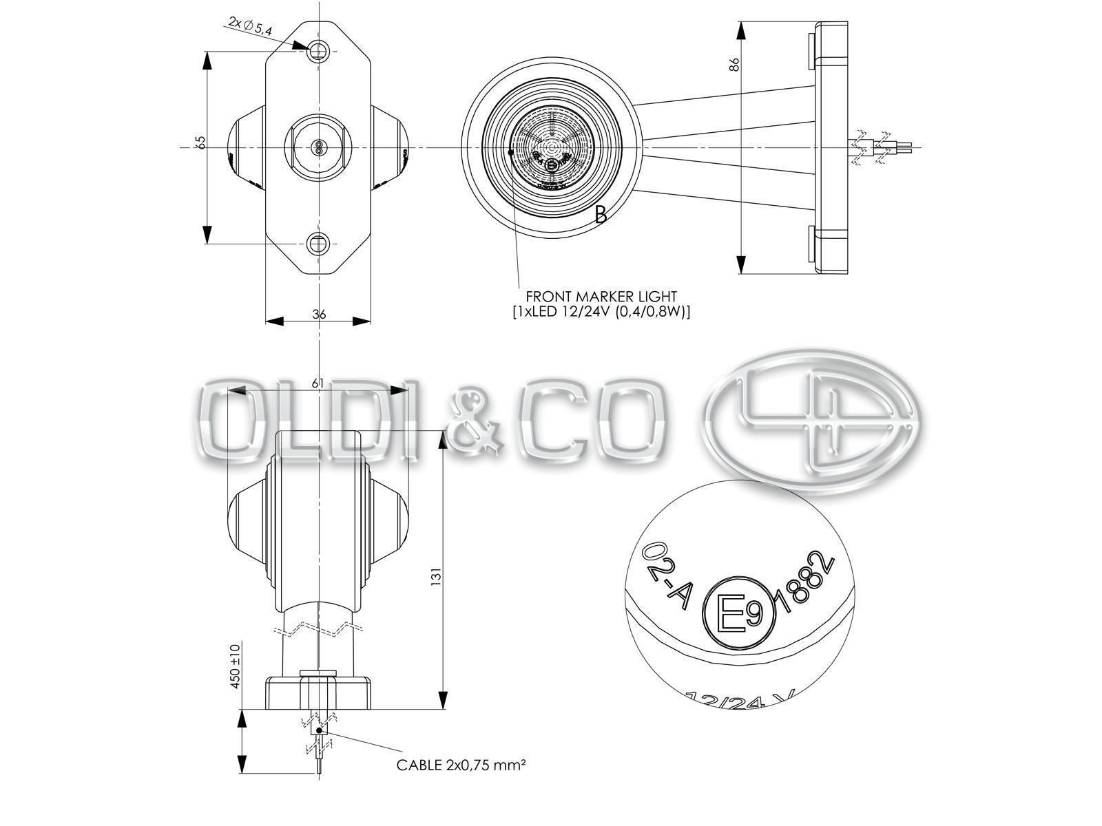 13.003.24528 / 
       
                          Gabarītlukturis (rags) ar diodēm
